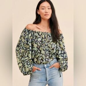 NWT Free People Sundown floral print bodysuit in multi Women’s Size Small